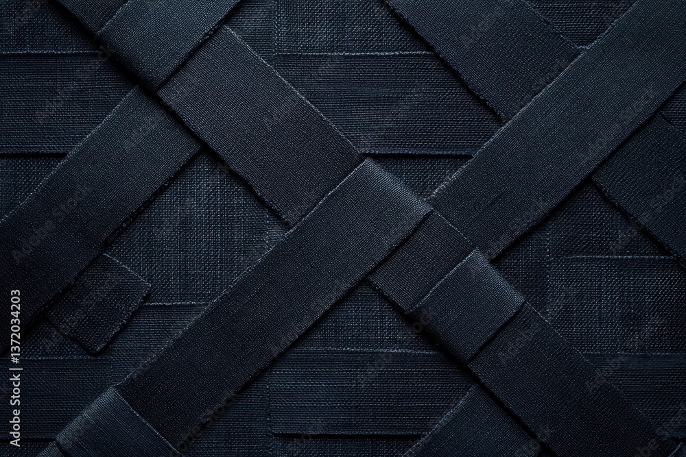 Poster dark navy straps woven into fabric create a textured pattern. use it as background for designs with 