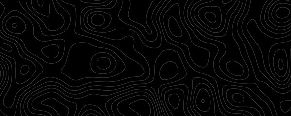 Black Topology and Topography Vector Layered Paper Cutout Abstract Background. Smooth Wavy curve lines banner design vector map seamless pattern. Thin curved wavy lines topology on a black background.