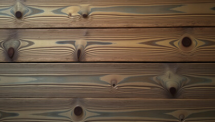 Close-up of Rustic Brown Pine Wood Planks with Knots