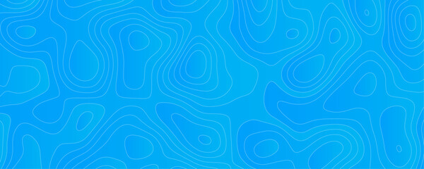 Fototapeta premium Abstract Sky blue topology and topography vector design background. Smooth wavy lines topographic contour lines vector map seamless pattern. Thin curved wavy lines topology on a blue color background.
