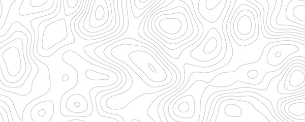 Fototapeta premium White Topology and Topography Vector Layered Paper Cutout Abstract Background. Smooth Wavy curve lines banner design vector map seamless pattern. Thin curved wavy lines topology on a white background.