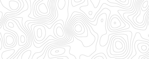 White Topology and Topography Vector Layered Paper Cutout Abstract Background. Smooth Wavy curve lines banner design vector map seamless pattern. Thin curved wavy lines topology on a white background.