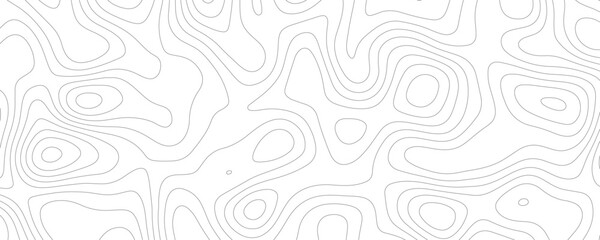 White Topology and Topography Vector Layered Paper Cutout Abstract Background. Smooth Wavy curve lines banner design vector map seamless pattern. Thin curved wavy lines topology on a white background.