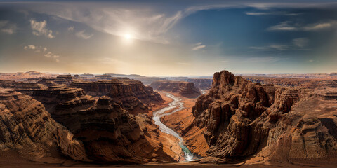 Valles Marineris with water v4 8K VR 360 Equirectangular Spherical Panorama