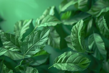 Sharp Picture of Monster Leaves on a Green Background