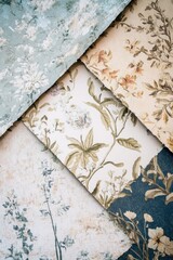 Elegant floral patterns blend harmoniously in soft, muted tones