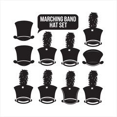 Marching Band Hat black silhouette
