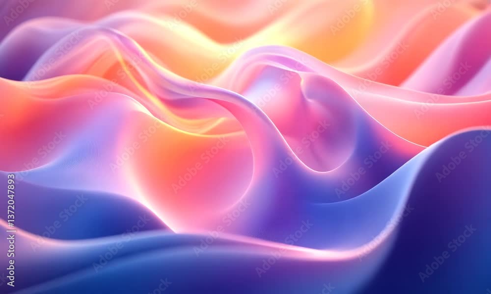 Poster abstract flowing waves with vibrant colors create a mesmerizing background animation