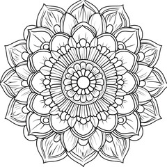 Mandala Design with abstract floral background