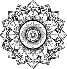 Mandala Design with abstract floral background