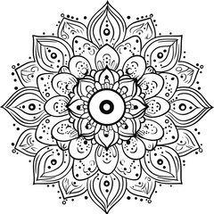Mandala Design with abstract floral background