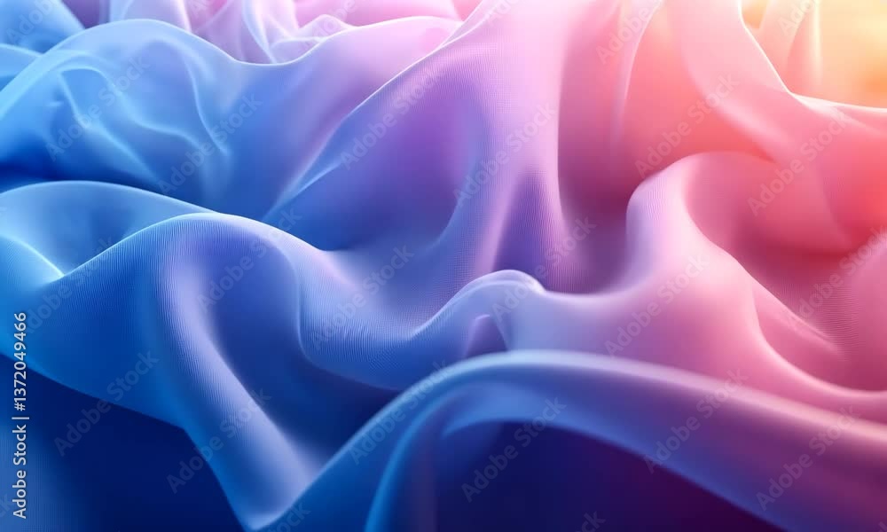 Poster abstract flowing fabric wave background with gradient colors, suitable for presentations