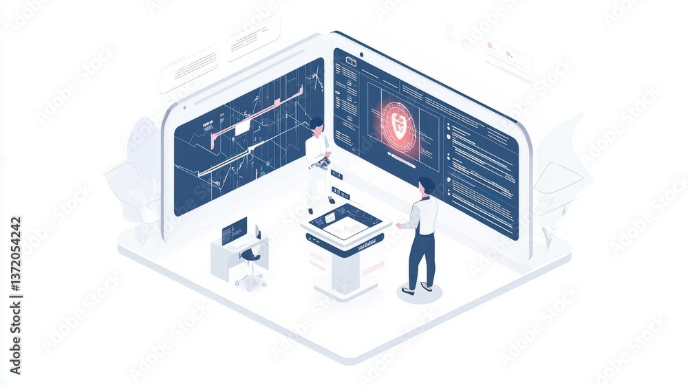 Aufkleber digital security dashboard with charts and analysis for protection