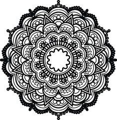 hand drawing outline mandala