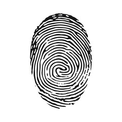 high-resolution fingerprint in black and white showing detailed ridge patterns