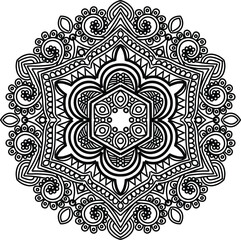 hand drawing outline mandala 