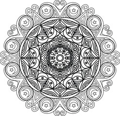 round frame with floral ornament