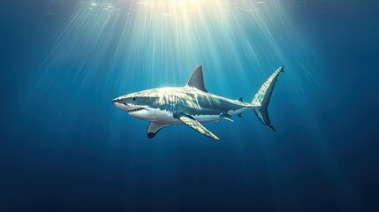 Great white shark underwater
