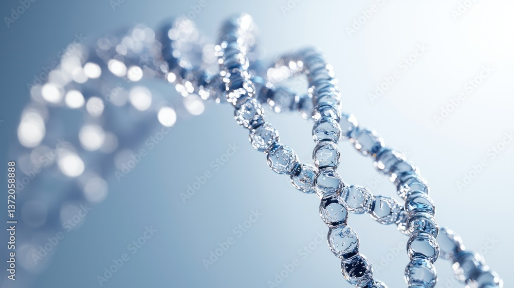 Poster glowing dna helix structure representing genetic information and science