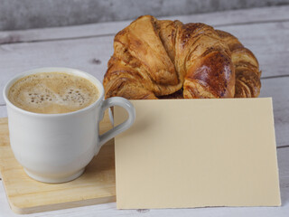 special breakfast with flowers and blank card to include text
