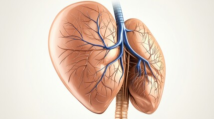 Anatomical Model of Human Lungs with Detailed Bronchial Structure