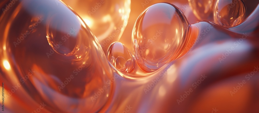 Poster abstract liquid forms a captivating dance of light and shadow creating a surreal and luminous visual