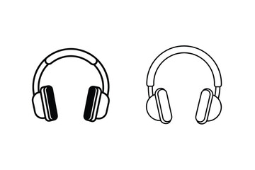 Headphone Icons Overbear, Wireless, Audio, Music, Listening, Sound, Design, Technology, Minimalist, V