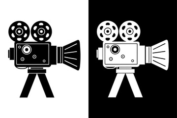 Minimalist Film Camera Silhouette Icon Crisp Vector Graphic.