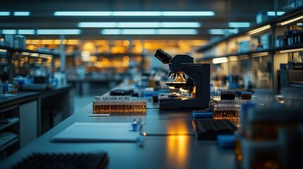 Obraz premium Lab Microscope Research Night Science Analysis