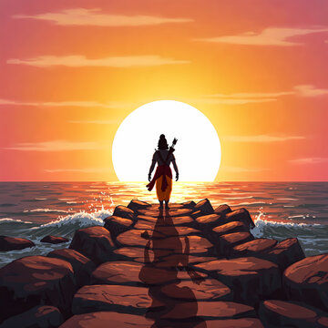 Sri Rama Navami 2025, Jai Shri Ram, Lord Rama Illustration