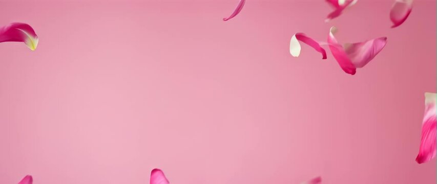 Anamorphic video of Pink peony petals flying in the air, Great for international women's day celebrations Around the World