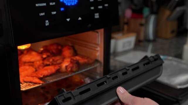 cooking chicken wings inside air fryer oven