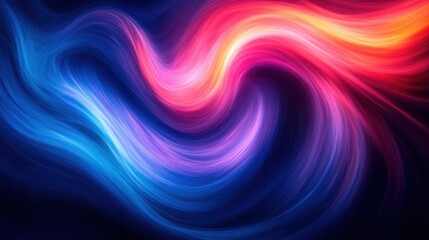 Fototapeta premium Abstract swirling vibrant colors, dark background, digital art, website design