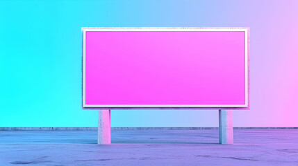 Fototapeta premium Minimalist Blank Billboard on Colorful Background with Gradient Effects