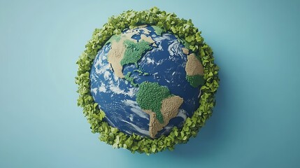 Fototapeta premium An artistic representation of Earth surrounded by green foliage