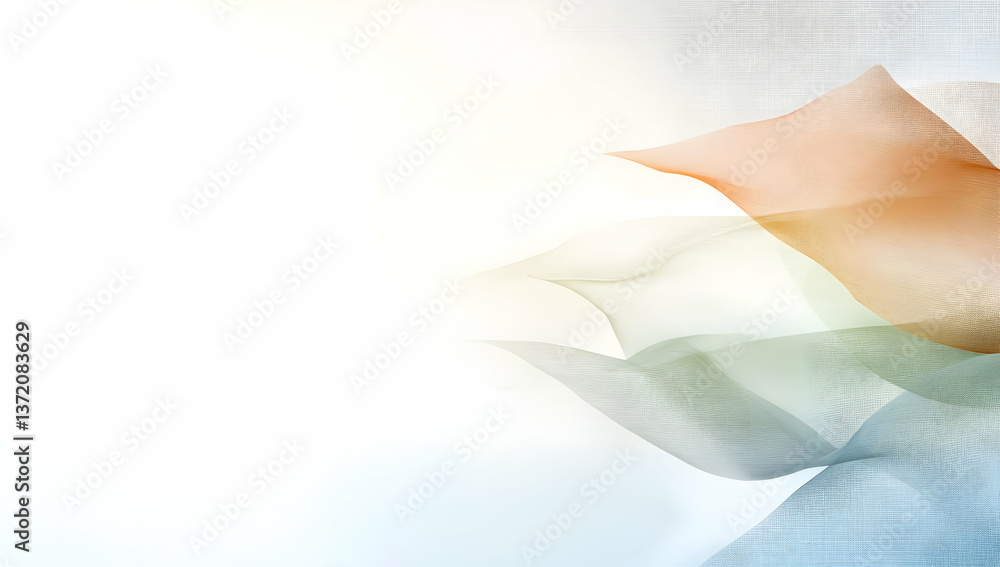 Aufkleber abstract digital art with textured geometric forms and soft light colored background