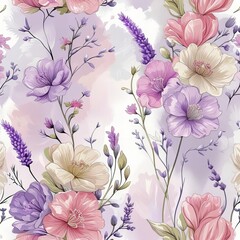A vibrant and intricate floral seamless pattern design