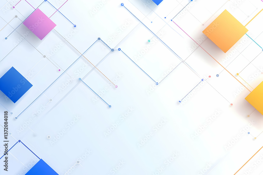 Poster abstract geometric background with colorful squares and white space in modern style