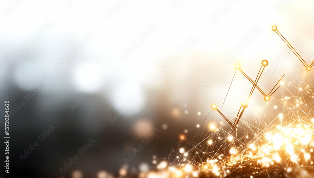 Poster abstract golden sparkle background with soft glowing light and dark gray gradient
