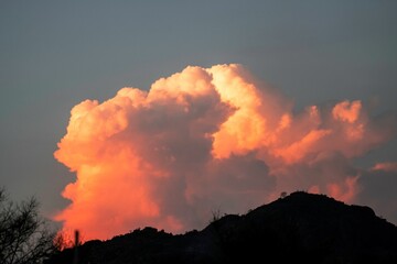 beautiful and colorful cloud sky in an evening after a storm