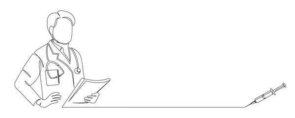 doctor continuous line vector 3