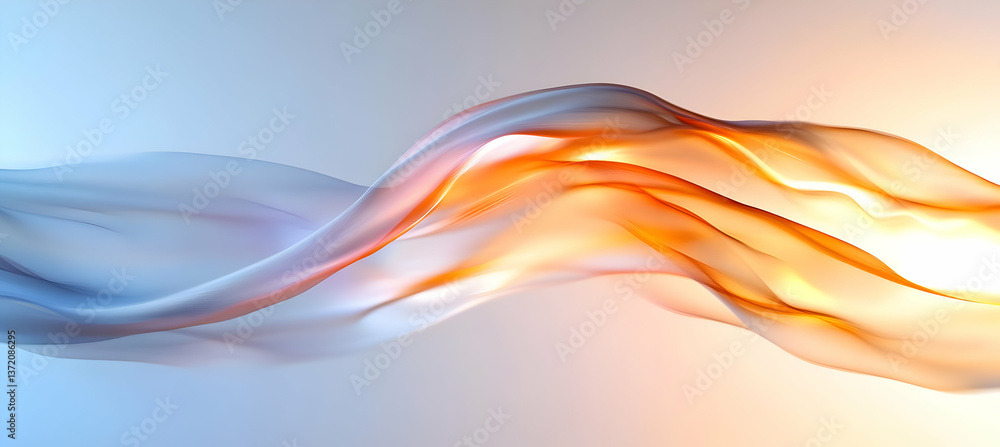 Poster abstract wavy background with dynamic orange and blue gradient texture design