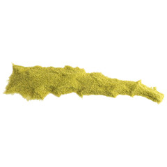 Green tea powder pile isolated on white background