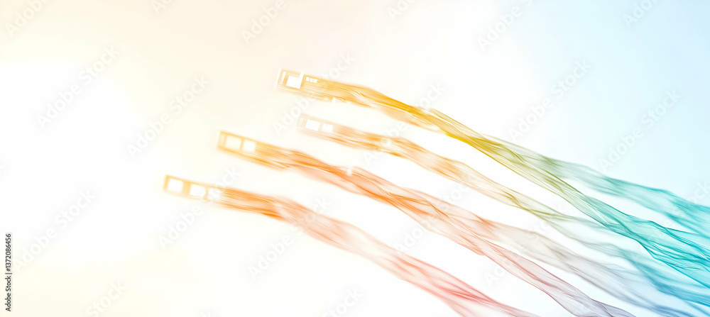 Poster abstract wavy lines over white background with light gradient effect design
