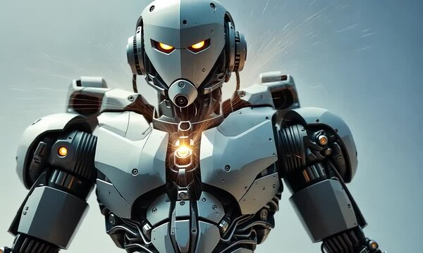 Advanced Robotic Technology: A Futuristic Grey android