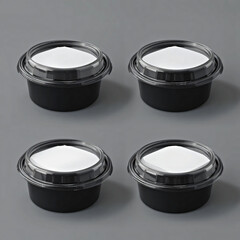 Food Containers with Clear Lids on Gray Surface for Storage