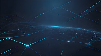 Obraz premium Abstract Futuristic Tech Background with Glowing Lines and Grid