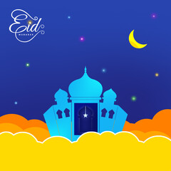 Eid Greetings. Muslim Eid Celebration concept. Color of Eid