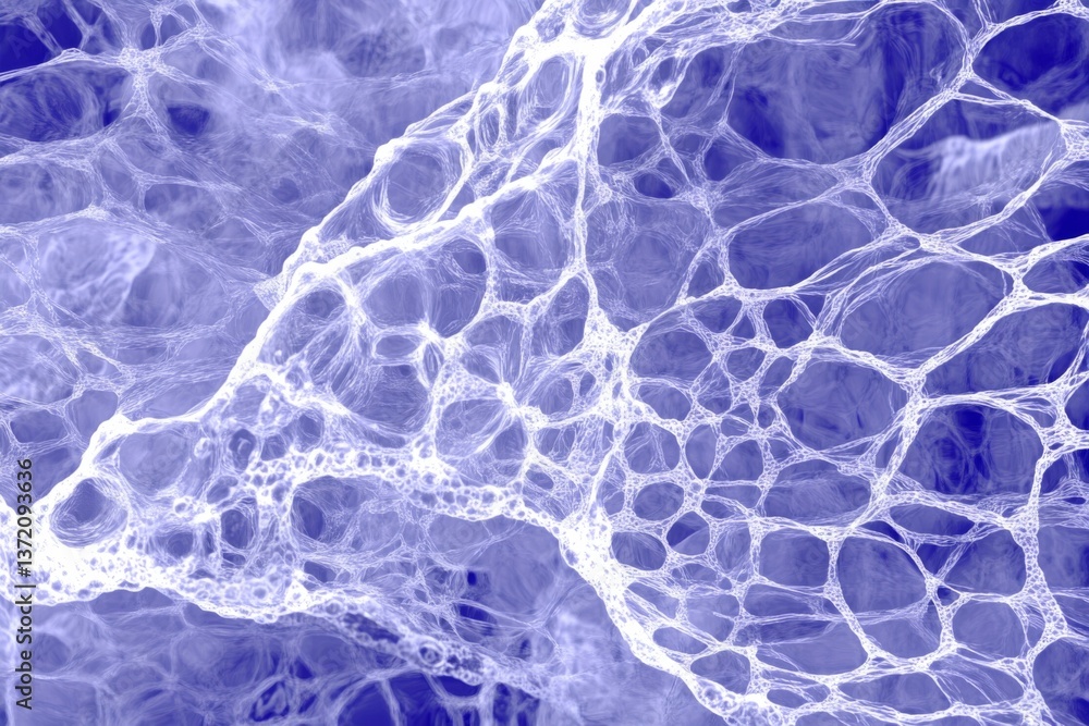 Poster blue water abstract: smooth texture and bubbles create a dreamy and deep effect, resembling movement