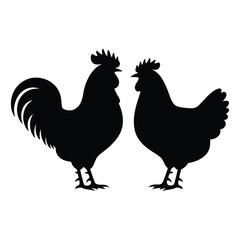 silhouette of chicken on a white background